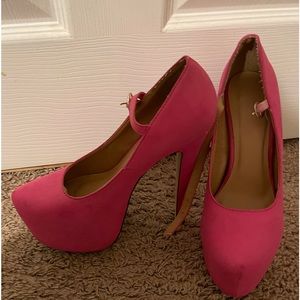 HotPink Double Platform Heel Size 8